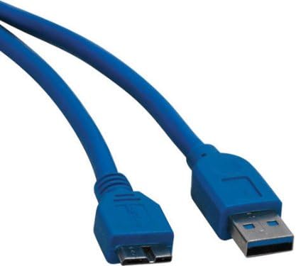 Кабел за устройства Трип Lite U326-003 USB 3.0 Super Speed 5 Gbit/s (от порта за A до конектор Micro B) (3 фута, синьо)