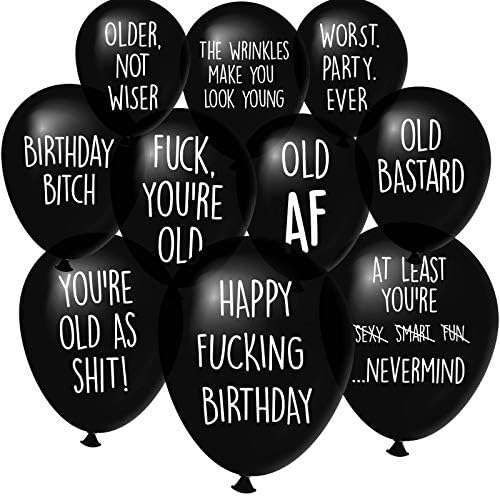 32 Забавни Неща Злоупотреба с балони за парти в чест на рождения Ден на възрастните хора - 12 инча / 32 опаковка с 10 различни груби и обидни фрази - 12-инчов Латексови бало