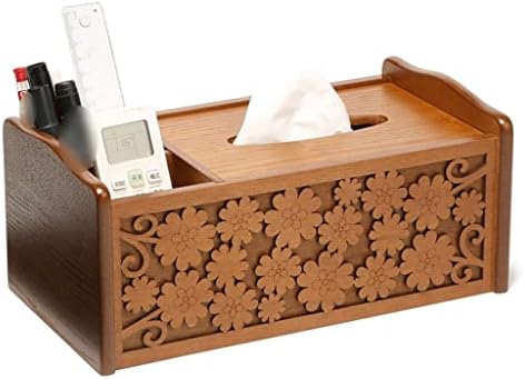 Дървени Резбовани кутия за салфетки SDFGH, масичка за кафе за Всекидневната, Разтегателен кутия, Кутия за салфетки за начало на работния плот (Цвят: A, Размер: 27,7 * 15 * 12 с