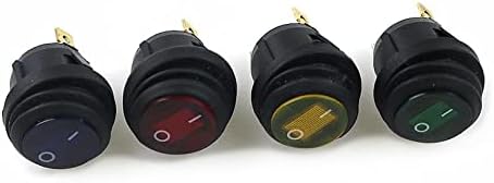 BHOLSA 1БР KCD1 Кръгла водоустойчив Вкл-Изкл 3Pin лампата през Цялата кулисный премина 10 (6) 250VAC 125 В Плоска лента лампа LED (цвят: жълт размер: 220)