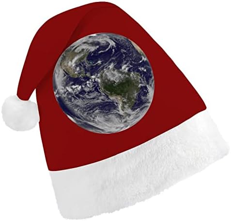 Земята в Космоса Коледна Шапка Шапка на Дядо Коледа Забавни Коледни Шапки Празнични Шапки за Партита за Жени /Мъже