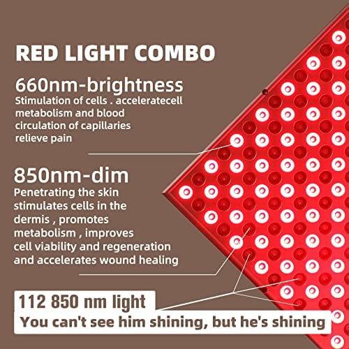 Разход на led лампа LED-Red-Light-Therapy-Device - мощност 45 Вата с дебелина на 660 нм и близкия инфрачервен радиация 850 нм за красота
