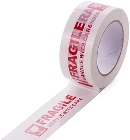 Дръжка от бяла и червена крехка опаковъчната лента XIULAIQ с предупреждение стикер Care BOPP (Цвят: A, размер: One Size)