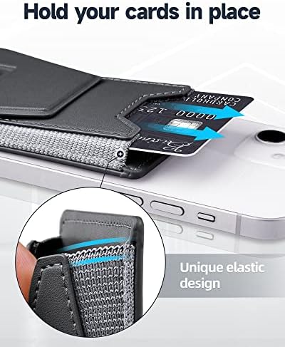 Кожена кесия Tomorotec MagSafe за iPhone, държач за карти с магнитна стойка, Съвместима с MagSafe за Apple iPhone 12/13/14 серия (черен)