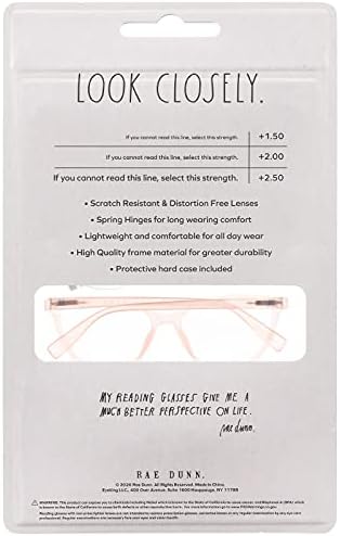 Очила за четене Rae Dunn МАРИ Premium - 3 опаковки с фирмения шрифт SEE BEAUTY в твърд калъф