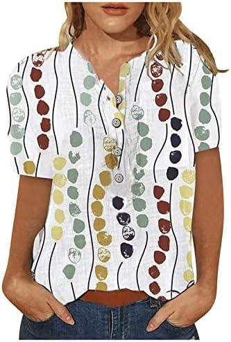 Дрехи с Къс Ръкав, Модни Памучен Блуза Копчета за Късна Закуска, Риза за Дами, Есента-Годишният Топ с Кръгло деколте XQ XQ