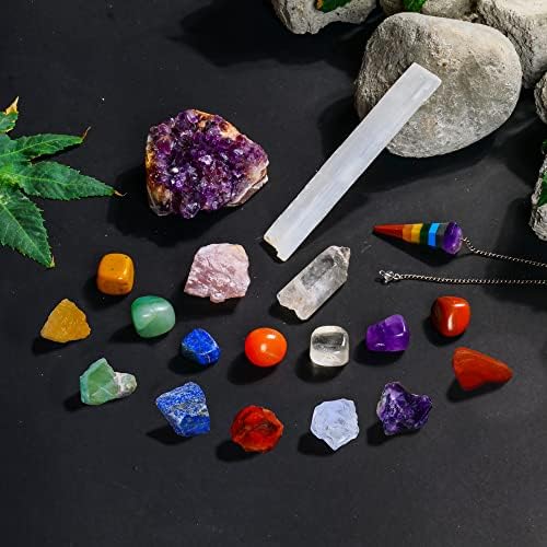 Камъни и кристали - Необработени кристали - колекция от кристали - Набор от исцеляющих кристали 19шт - Кристали Чакра - Камъни и кристали