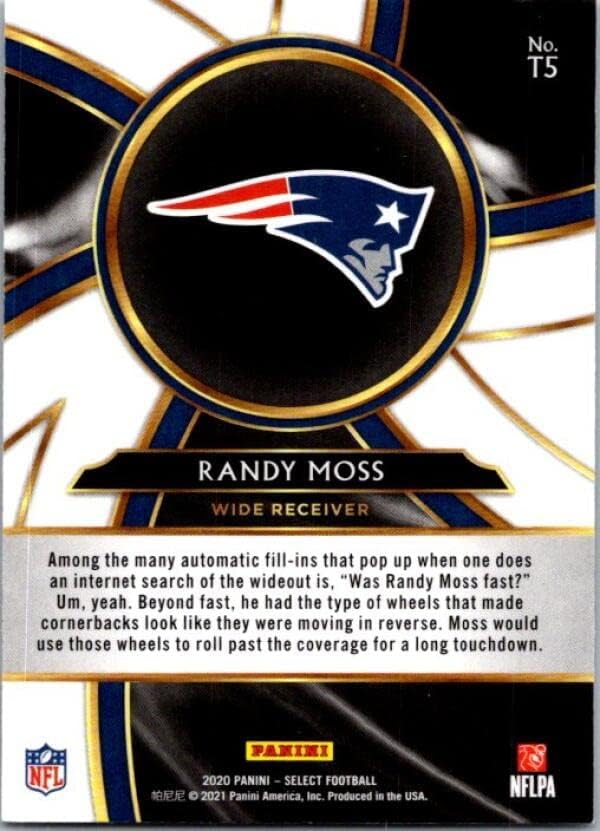 Търговската картичка Панини Select 2020 турбо №5 Ранди Мос NM-MT New England Patriots Football Trading Card
