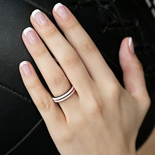 Годежен Пръстен от силиконов каучук ROQ за жените, Тънката Наращиваемое Силиконово Гумено Годежен пръстен, Комплект бижута за Младоженци,