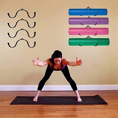 Стенен килимче за йога с поролоновым валяк и държач за кърпи - Монтиране на стена Стенен Държач срок на съхранение за фитнес
