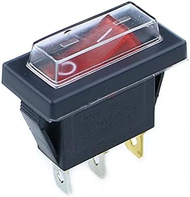 NEYENS 1 бр. захранване KCD3 15A/20A 125 В/250 В 3-пинов кулисный ключ Бял цвят, прозрачен силикон Водоустойчив Защитно покритие, Правоъгълник (Цвят: червен)
