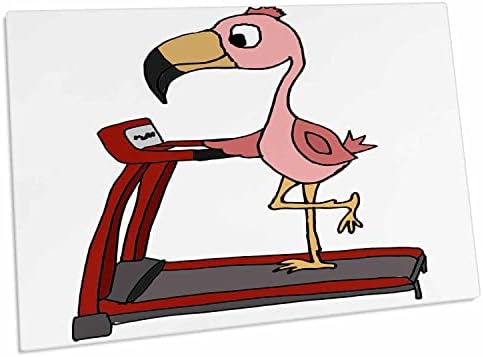 3D - Забавен Стръмен Розово Фламинго на бягаща пътека с мультяшными упражнения - Таблица постелки (dpd-263931-1)