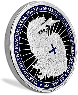 Монети Повикване на полицията Св. Михаил - Молитва монета Боже, Благослови полицията Тънка Синя линия, един Незабравим подарък на Полицията