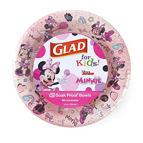 Хартиени чинии Glad for Kids Disney Mickey & Friends 8,5 инча с шарките на Мини Маус в розово грах | Хартиени чинии Mickey & Friends