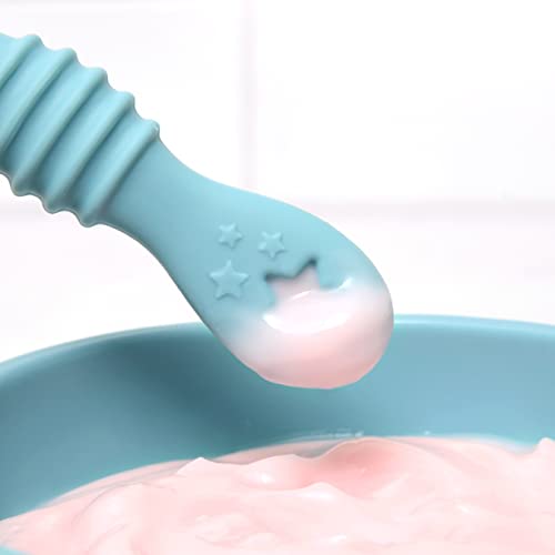 Силиконови лъжички за никнене на млечни зъби PrimaStella 3 в 1 First Stage Little Dippers за бебета и малки деца - Тествани за безопасност – Не съдържат BPA – Безопасни в микровълнова ф