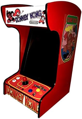 Класическа домашна Аркадна машина Doc and Pies Arcade Factory - 60 ретро игри - Маса и Бар столове, стелажи - Голям LCD екран, копчета и джойстик (червен)