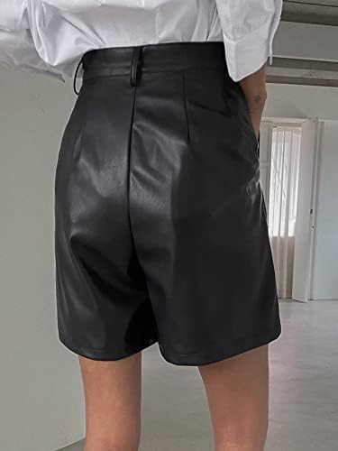Дамски къси панталони EULIFY с наклонени джобове къси Панталони за жени (Цвят: черен, Размер: Малък)