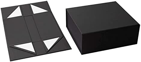 5 Опаковки в черна кутия за подарък, Подаръчни кутии с размери 7,8x7x3,1 инча с Капаци, Подарък кутия за Свети Валентин, Подарък