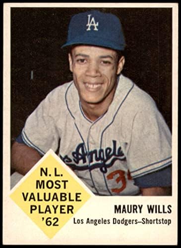 1963 Fleur # 43 Мори Уилс, Лос Анджелис Доджърс (Бейзбол карта), БИВШ играч на Доджърс