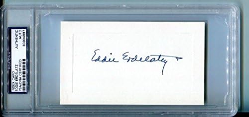 Картичка с Автограф на Еди Эрделатца 3x5 Navy CFBHOF PSA с Автограф /ДНК 83904997 Подпис, Издълбани в Колежа