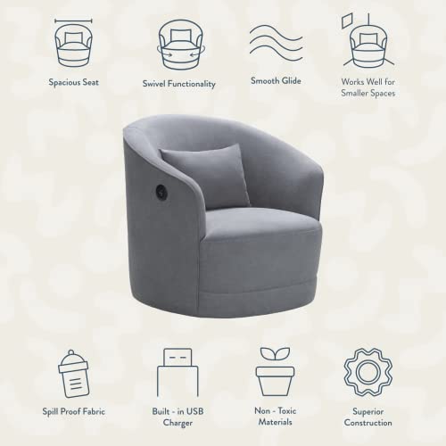 Въртящо се кресло Nurture & The Swivel Premium Планер за детска или всекидневна с вградено USB зарядно устройство и устойчива на петна кърпа