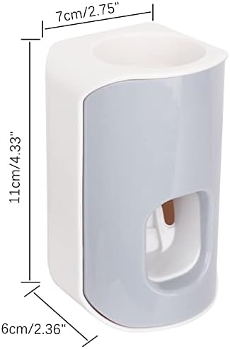 Сокоизстисквачка за паста за зъби QiCheng & ЛИС, Автоматичен Опаковка на Паста за зъби Hands Free Стенен за Семейния Душ Баня (Сив)