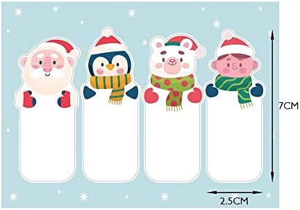 Коледни Етикети Самозалепващи Стикер, Коледни Лични Бележки, Коледни Подаръци Етикети за подаръци, Сладки Коледни Подаръци Етикети (25 Листа