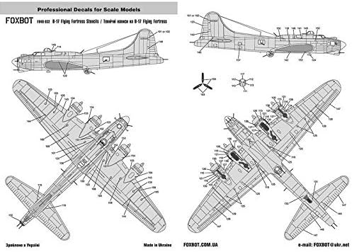 Етикети за Шаблон B-17 Fluing Fortress 1/48 мащаб Foxbot 48-032
