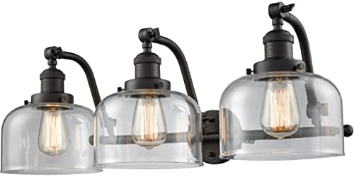Иновации 515-3W-ZA-G72-Ретро led Лампа за баня с регулируема яркост на 3 лампи, Бронз, Настъргани с маслени бои