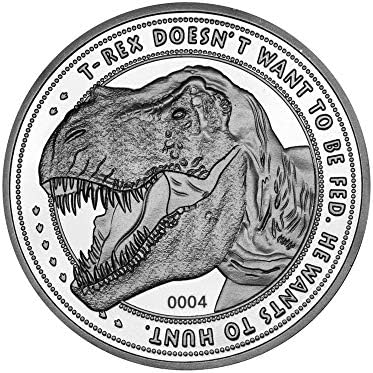 Са подбрани монета Джурасик Парк, посветена на 25-годишнината на тираннозавра Рекса (сребърно покритие) Iron свят