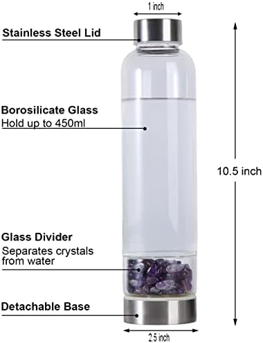 Бутилка за вода JIC Gem Crystal със Скъпоценни камъни Wellness Energy скъпоценни Камъни Каменна Бутилка за вода с Аметистом за даване на