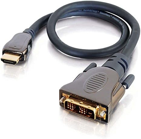 Кабел C2G DVI-HDMI Адаптер HDMI, вграден HDMI Кабел, CL2, 23 Фута (7 м), Черен, Кабели в комплекта 40291