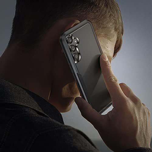 Калъф LK за Samsung Galaxy A54 5G, Калъф Galaxy A54 5G с защитно фолио за екрана, Двуслойни Сверхпрочный Здрав устойчив на удари Защитен Калъф за Samsung A54 5G, Матово Черно