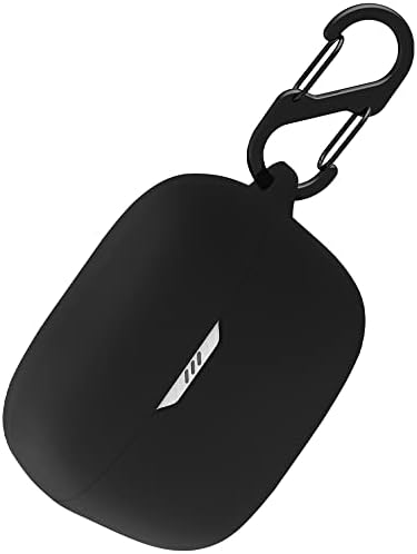 Силиконов калъф за носене Geiomoo, Съвместим с JBL Tune 230NC TWS, Преносим, Устойчив на надраскване, калъф с карабинер (черен)