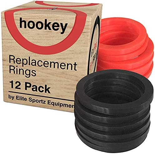 Elite Sportz Giant Hookey Ring Хвърля резервни пръстени, вземете допълнителни 12 пръстени, 6 червени и 6 черни, за игра в Elite Giant 20 Inches Hookey toss Game