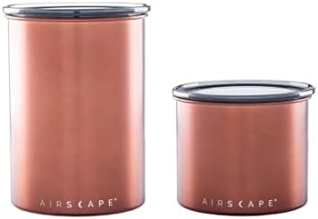 Кутия за кафе Airscape с планетарным дизайн от неръждаема стомана - Комплект от 2 контейнери за съхранение на храните - Патентована запечатани на кутията измества на из?