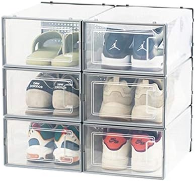Anncus Пластмасови Кутии за обувки за бягане, Органайзер за чекмеджетата, Прахоустойчив, Кутия За съхранение, Прозрачна флип-надолу Кутия за обувки, Могат да се прилаг