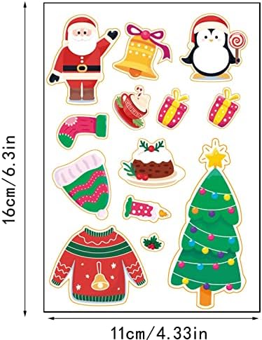 Сладък Етикети за Опаковане на Подаръци Етикети Коледни Стикери Подарък на дядо коледа Малка Камбанка Етикети Етикети за Момчета