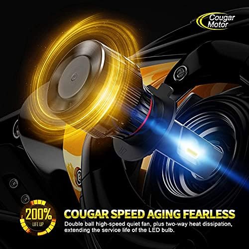 Led лампа за фаровете Cougar Motor X-Small H7, 18000LM 6500 K, универсален комплект за ремонт - Студено бяло, регулиращи се на 360 ° лъч -