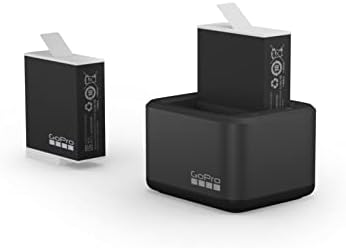 GoPro HERO11 Black - Водоустойчива екшън камера и двойно зарядно устройство + 2 ендуро-батерия (HERO11 Black/HERO10 Black /HERO9 Black) - Официален аксесоар и дистанционно управление - Официал