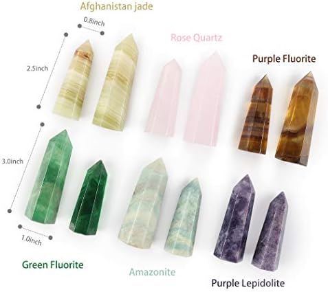 SMQ Пръчки със зелен кристал на флуорит за Изцеление Чакра, комплект от 2 теми, 2,36/2,76, Разнообразни Одноточечные Камъни, Скъпоценни Камъни и Кристали, Пръчици с Исцеля