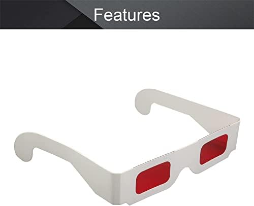 Heyiarbeit 20pcs Червено-Червени 3D Очила В Картонени Рамки, Лещи От Бяла смола, 3D Филм, Игра-Допълнителен Стил на Обновяване