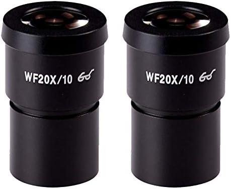 YUQIYU Една двойка WF10X, WF15X, WF20X, WF25X, WF30X, окуляр, съвместим с стереомикроскопом, Широко поле 20 мм, 15 мм, 10 мм, 9 мм, WF10X/20, високата точка на преглед (Цвят: WF25X10)