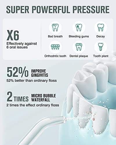 Водна конец за Зъби Безжична магнитна зареждане за Почистване на зъбите, Nursal 7 Чисти Настройки Акумулаторна батерия за Преносим