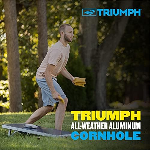 Triumph Влагозащитен алуминиев комплект с дупки 2x3 - Включва 2 дъски, 8 чанти с дупки и пътен куфар син цвят