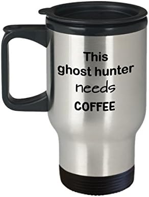 Подарък Халба за пътуване Ловци на духове, Това охотнику на духове нужда от кафе, Кафеена чаша от неръждаема стомана с капак за Подарък-Нов, Кафеена чаша от неръждае