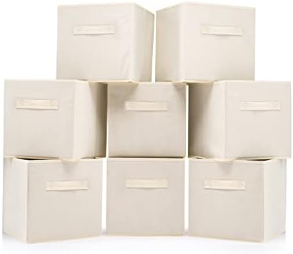 (8 ОПАКОВКИ) Сгъваеми кутии за съхранение - Кубични кошница за съхранение - Бежово сгъваеми