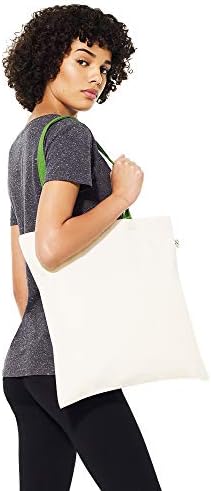 Холщовая чанта-тоут Множество сгъваема пазарска чанта с дръжки - органичен памук, с висококачествена однотонная холщовая чанта (дръжка от естествени зелени листа,