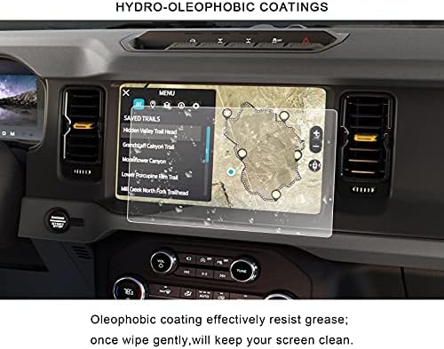 R RUIYA (опаковка от 2) Автомобилната Пластмаса защитно фолио за екрана от PET пластмаса за 2021 + Ford Bronco U725 12-инчови Аксесоари за навигационна система GPS, Централен сензоре?