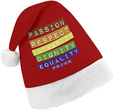 Плюшен коледна шапка за гей-шествието на ЛГБТ, палави и сладки шапки на Дядо Коледа с плюшени полета и удобна подплата, коледна украса